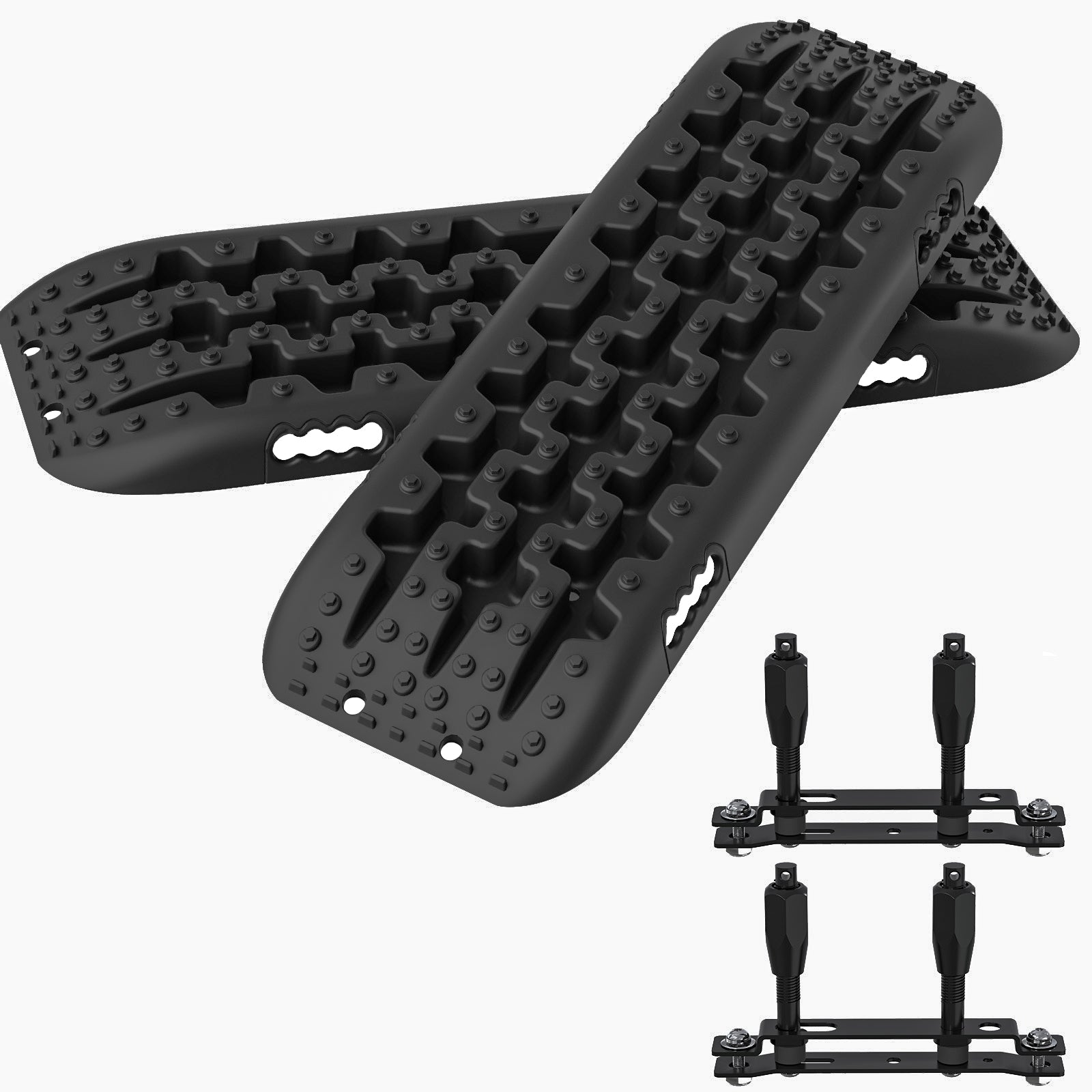 2PCS Recovery Traction Boards & Mounting Kit, 3rd Gen (Black) | ALL-TOP
