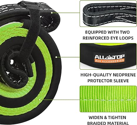 Tree Saver, Winch Extension Strap - 3in x 8ft - 32,000 Lbs（Green）