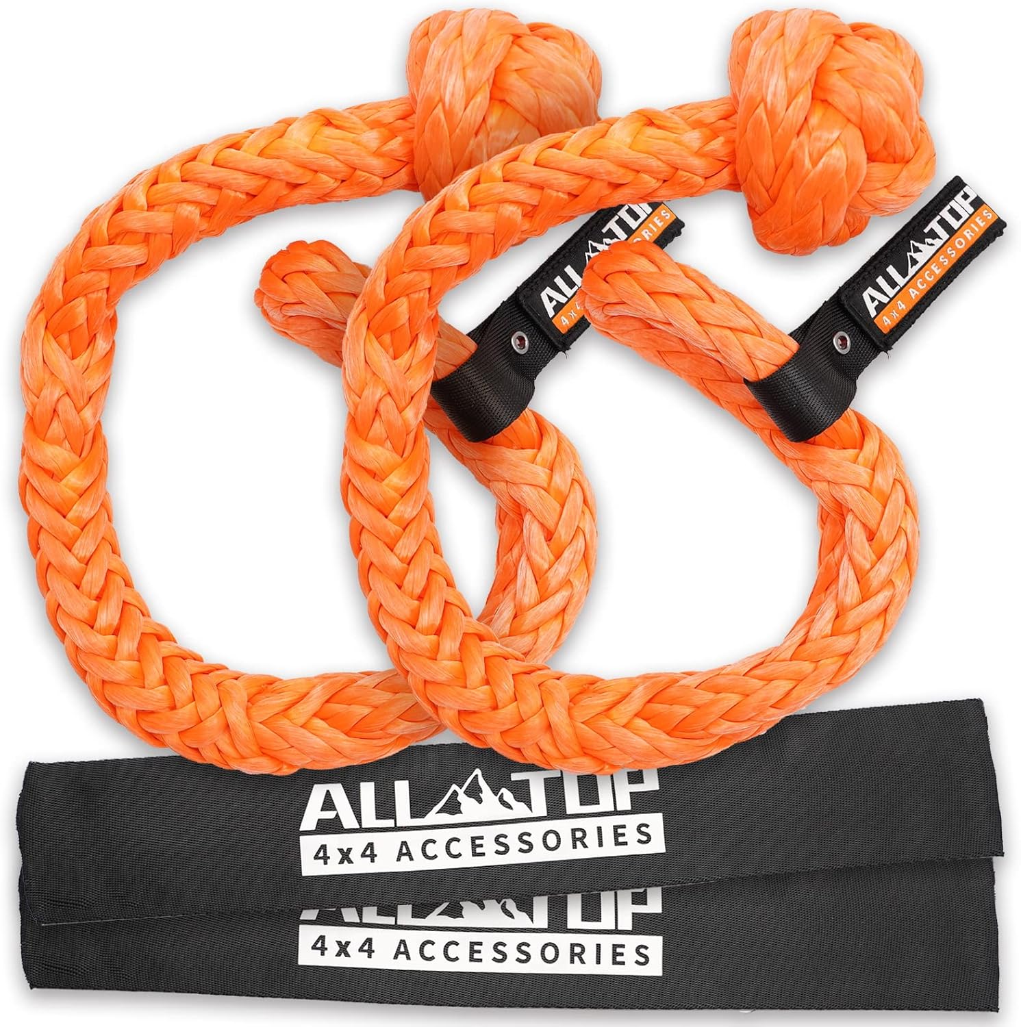 Kinetic Recovery Rope - 1in x 30ft - 48,000 Lbs - Orange w/ Shackles