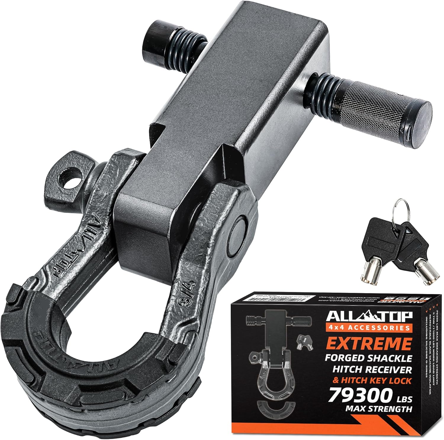 Extreme Forged Shackle Hitch Receiver w/Trailer Lock - 79300Lbs MBS 11000Lbs WLL