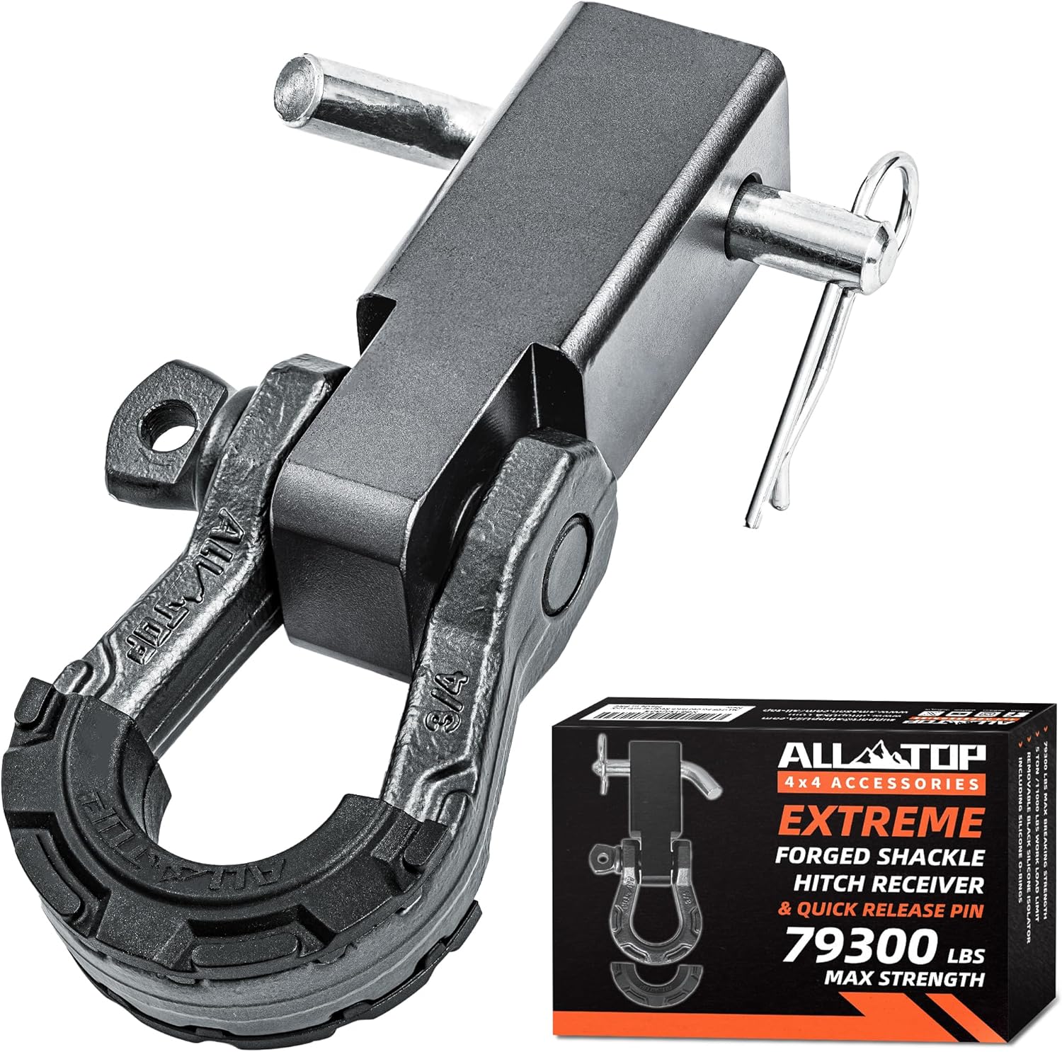 Extreme Forged Shackle Hitch Receiver w/Quick Release Pin - 79300Lbs MBS 11000Lbs WLL